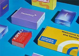 Variety of Packwire custom mailer boxes in different sizes and colors