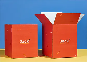 Closed custom printed green Eatology RSC shipping box with branded text